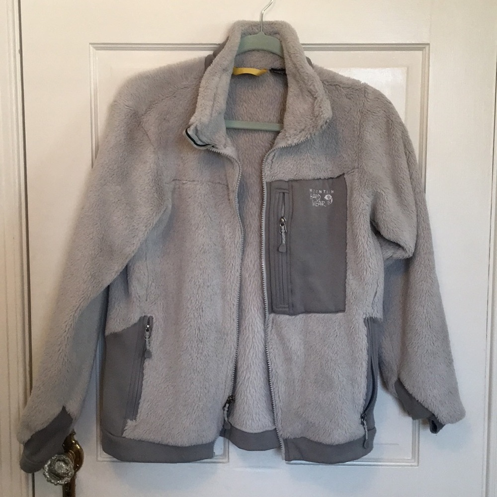 Mountain HardWear fuzzy gray jacket